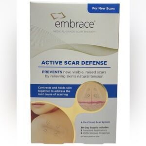 Embrace Active Scar Defense for New Scars, Silicone Scar Sheets, 4.7 Inch